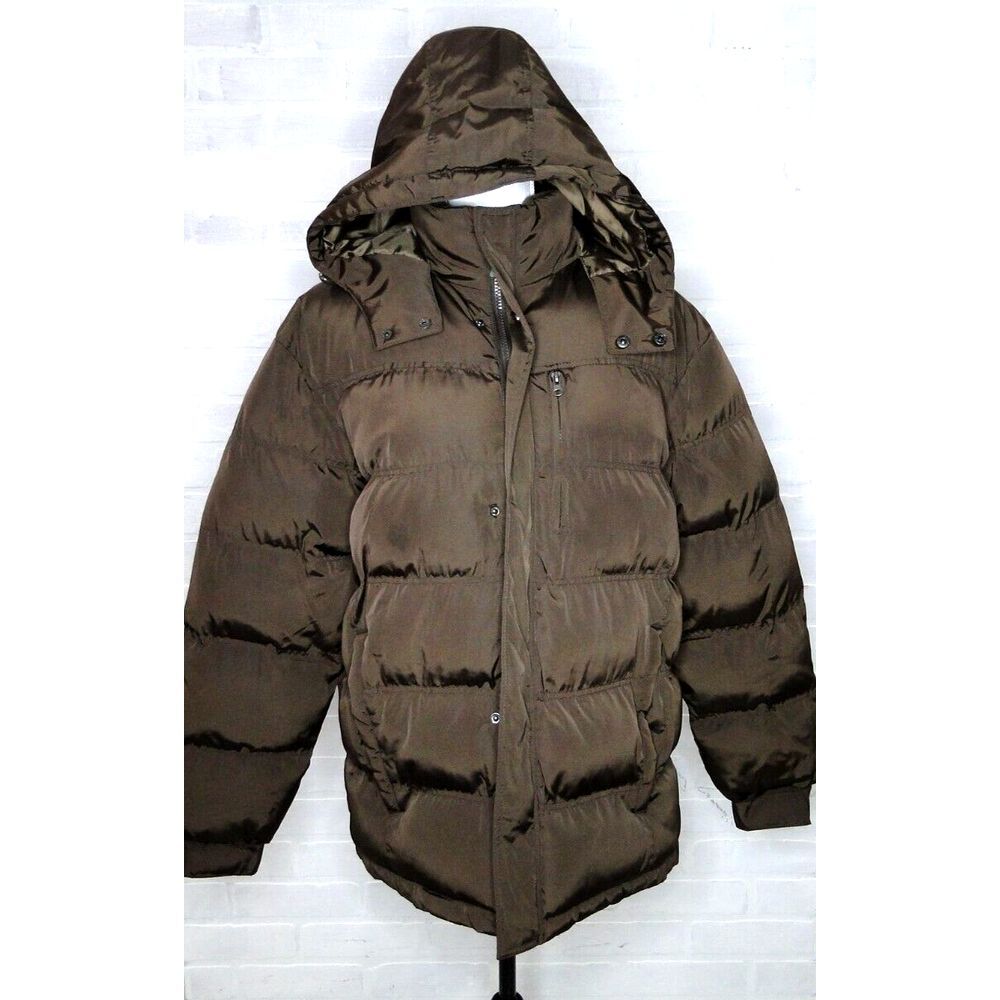 NordicTrack Mens Soild Puffer Jacket Brown Medium New W/Tags